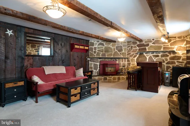 a room with fireplace