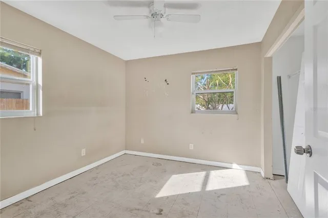 an empty room with a window