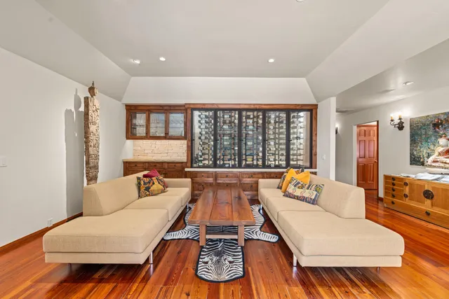 a view of a chairs and table in the garden