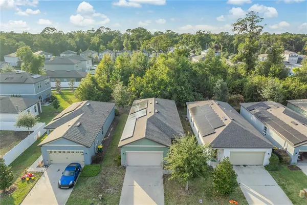 an aerial view of a house