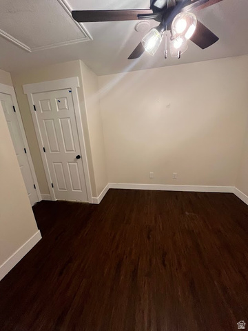 1768 West 1300th Street South, Unit 305 Springville, UT 84663 - Photo 20 of 26 Empty room with dark wood-style floors and ceiling fan