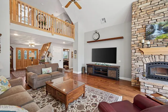 a kitchen with lots of counter top space and dining table
