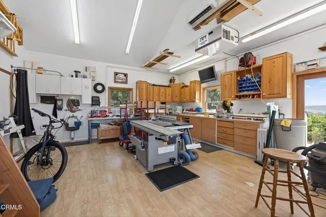 a view of a yard with flowers