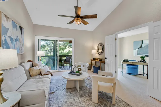 a living room with furniture