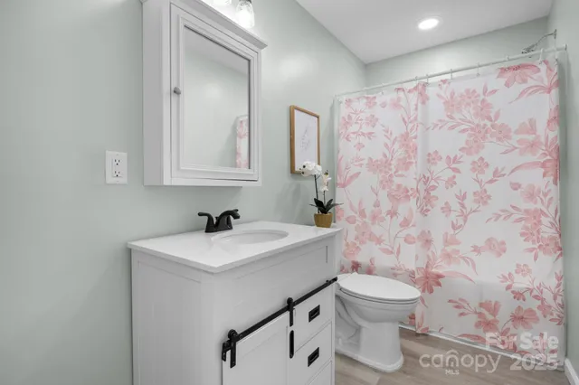 a bathroom with a sink toilet and a mirror