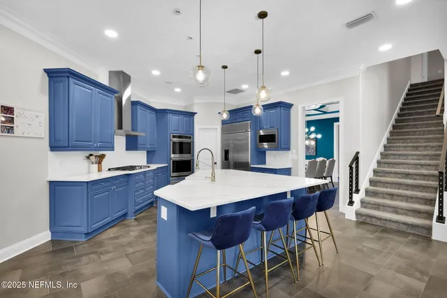 a living room with furniture and a couch