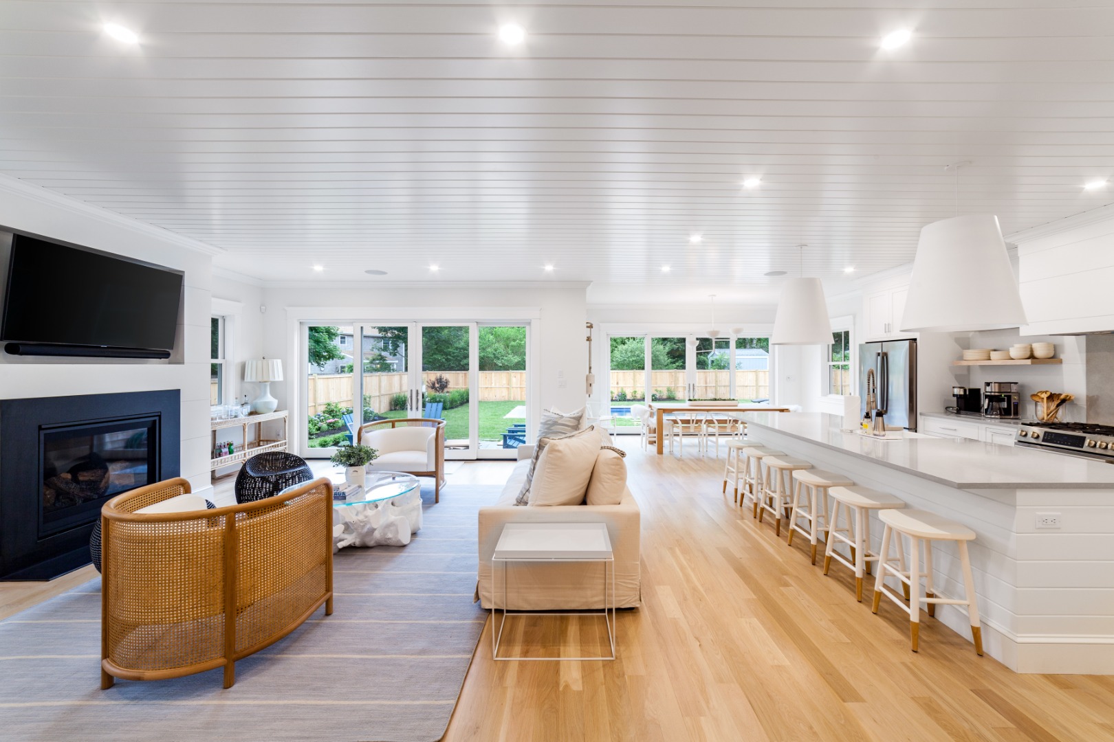 38 Pinehurst Road Edgartown, MA 02539 - Photo 15 of 38 a living room with fireplace furniture and a flat screen tv