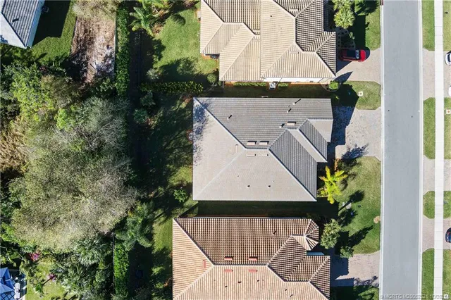 an aerial view of a house