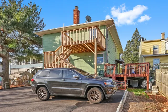 a view of a house with a deck