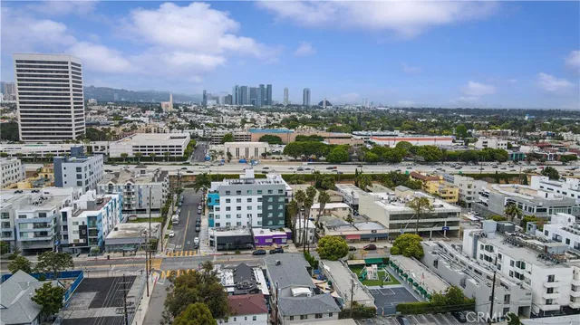 an aerial view of a city