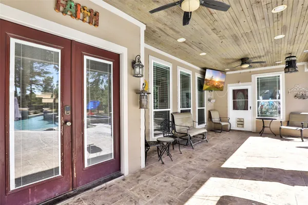 a living room with furniture