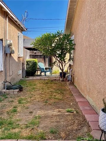 a view of a yard with plants