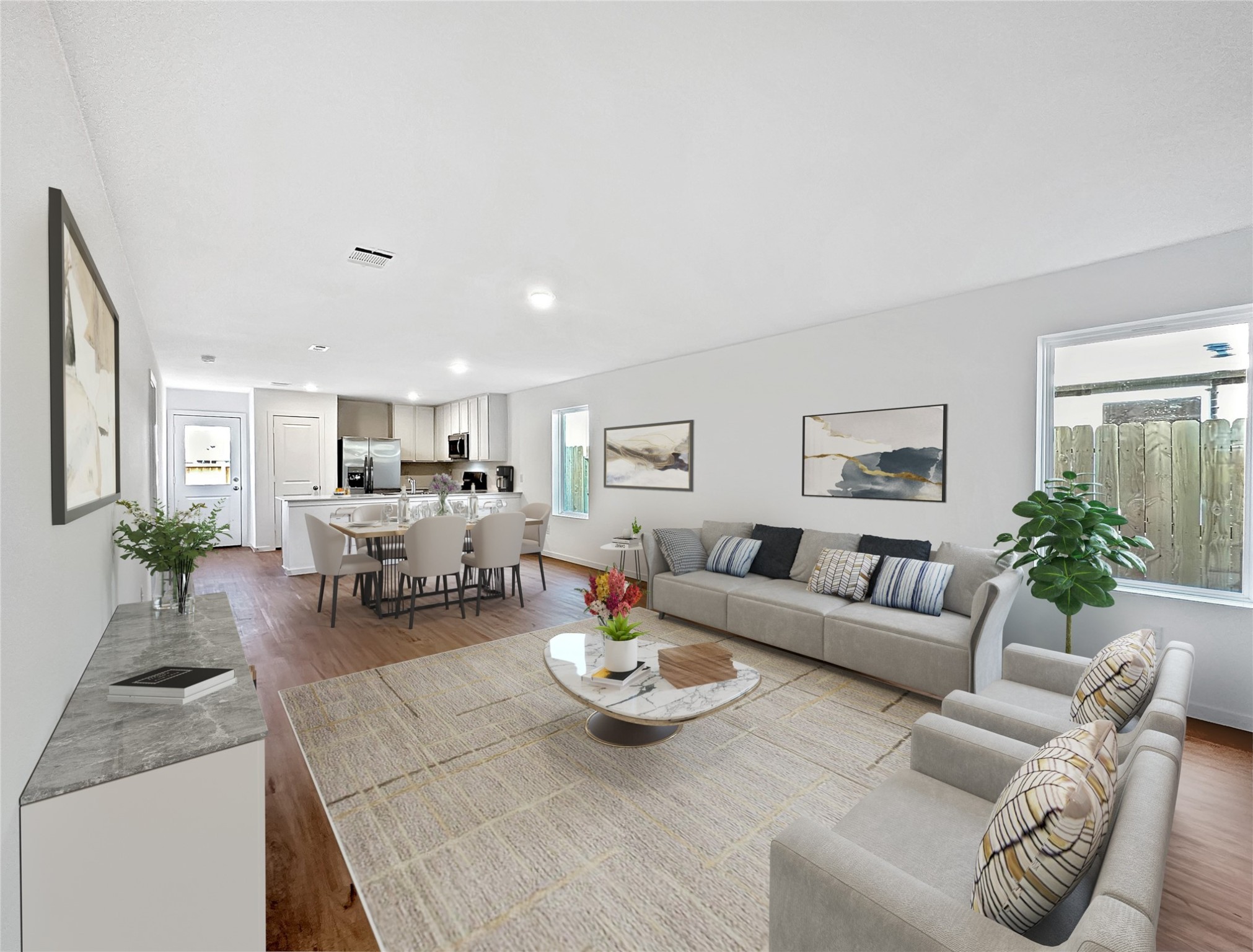 1715 Windrose Bend Angleton, TX 77515 - Photo 3 of 26 a living room with furniture and wooden floor