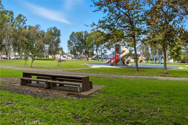a view of outdoor space with trampoline