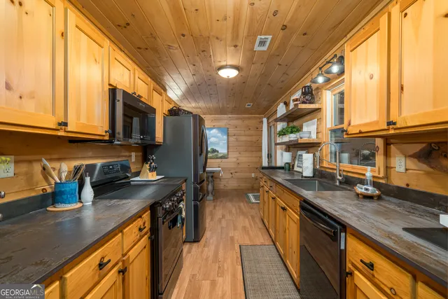 a living room with a fireplace