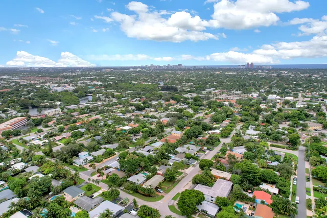 an aerial view of a house