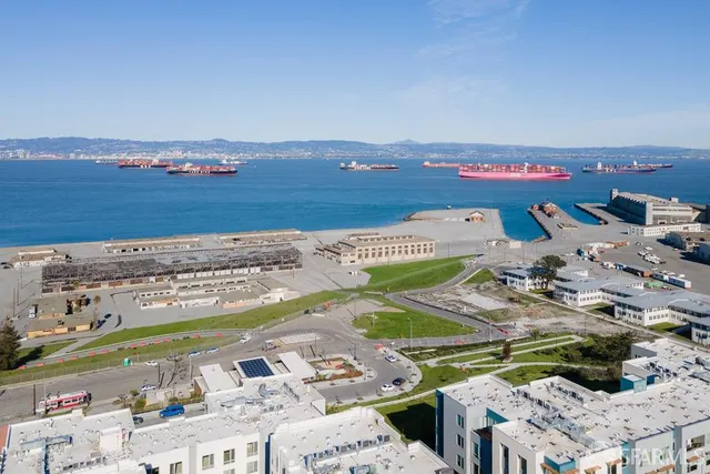 an aerial view of a city