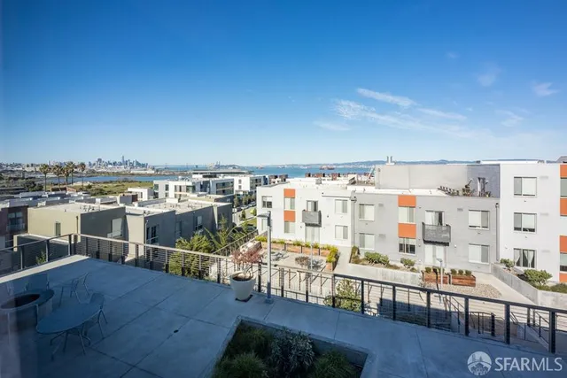 a city view with tall buildings