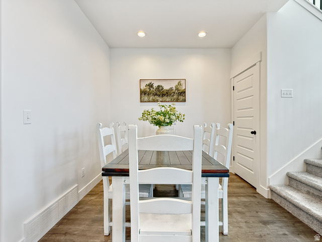 641 Desert Willow Drive Mapleton, UT 84664 - Photo 14 of 41 Dining area with recessed lighting and wood finished floors