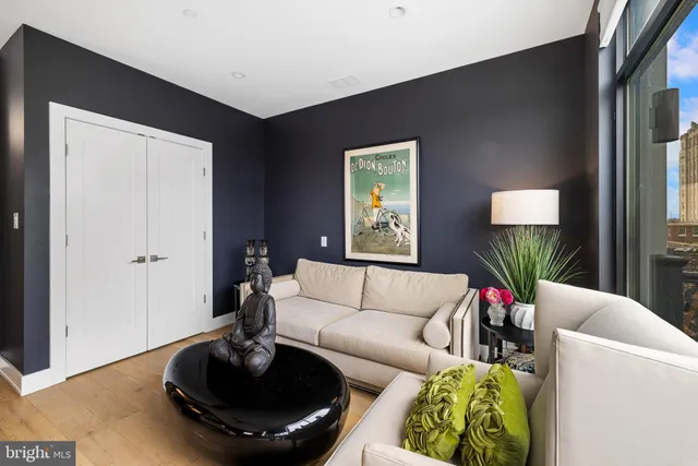 a living room with furniture