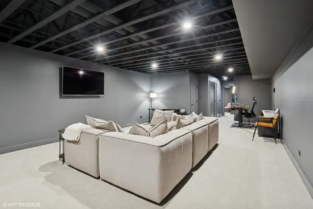 a utility room with furniture