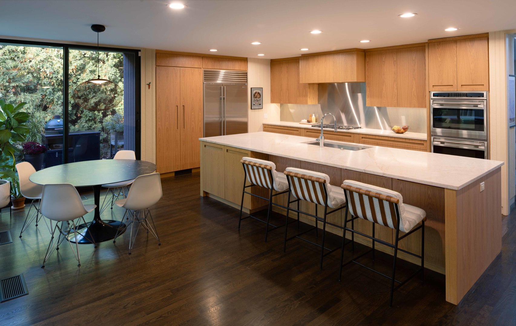 296 White Oak Lane Winnetka, IL 60093 - Photo 13 of 42 a large kitchen with a large window and stainless steel appliances