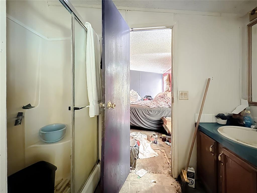 2414 Brock Road Plant City, FL 33565 - Photo 30 of 63 a bathroom with a granite countertop sink toilet and shower