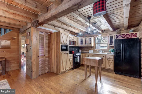 a bed room with a bed and furniture