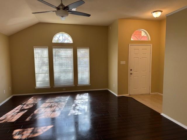 8353 Riversprings Drive Fort Worth, TX 76053 - Photo 15 of 20 Entrance foyer with a ceiling fan, wood finished floors, and vaulted ceiling