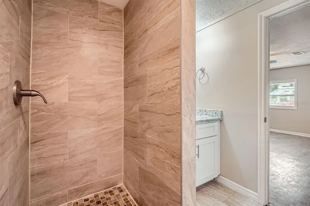 a bathroom with a shower