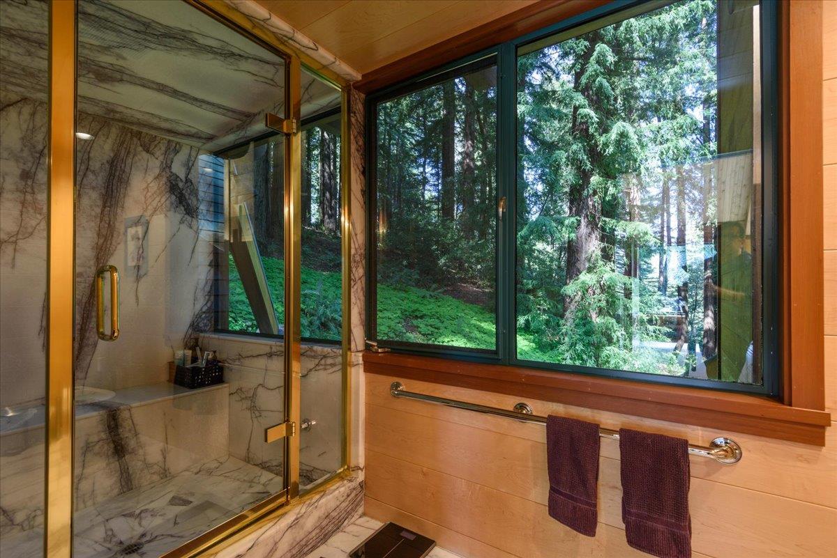 9 Summit Road Woodside, CA 94062 - Photo 17 of 38 a view of a balcony with furniture