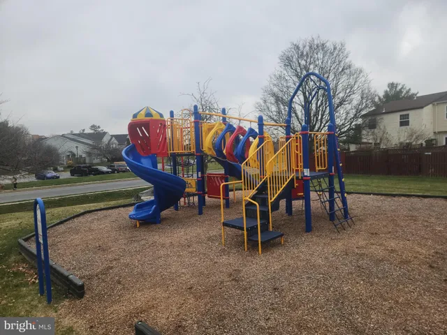 a view of outdoor space with trampoline