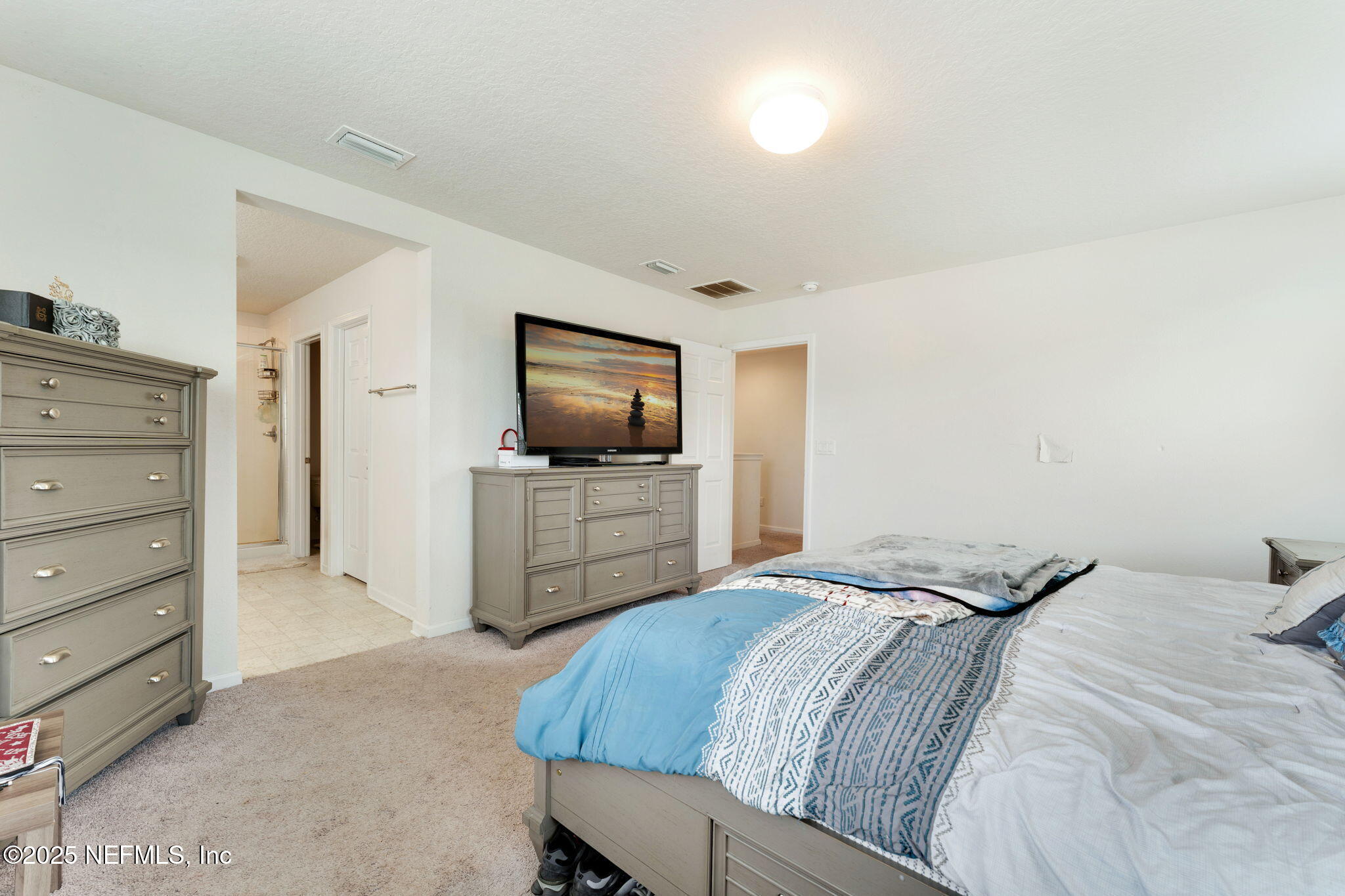 52 Opal Way St. Augustine, FL 32086 - Photo 32 of 55 a bedroom with a bed and a flat screen tv