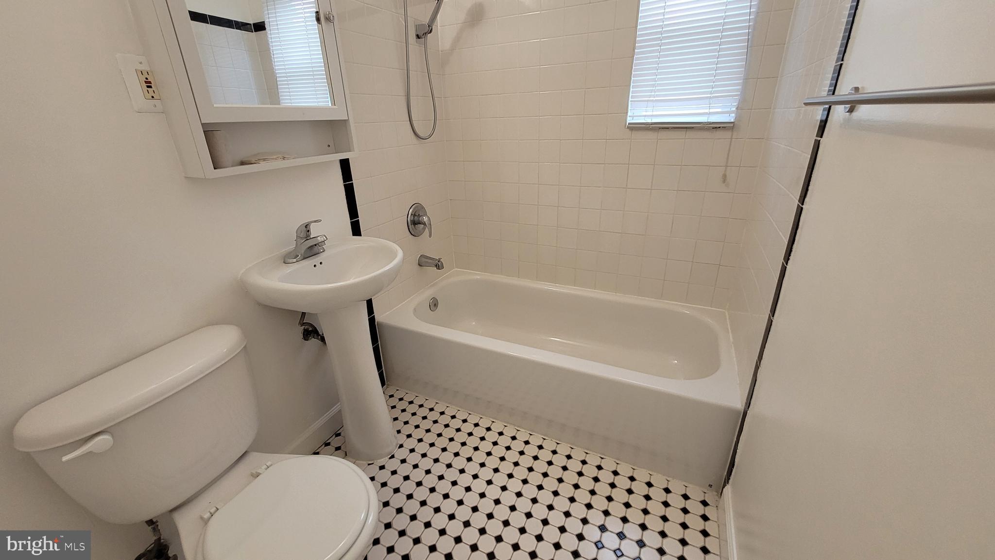 705 Brandywine Street Southeast, Unit 201 Washington, DC 20032 - Photo 7 of 15 a bathroom with a sink a toilet and shower