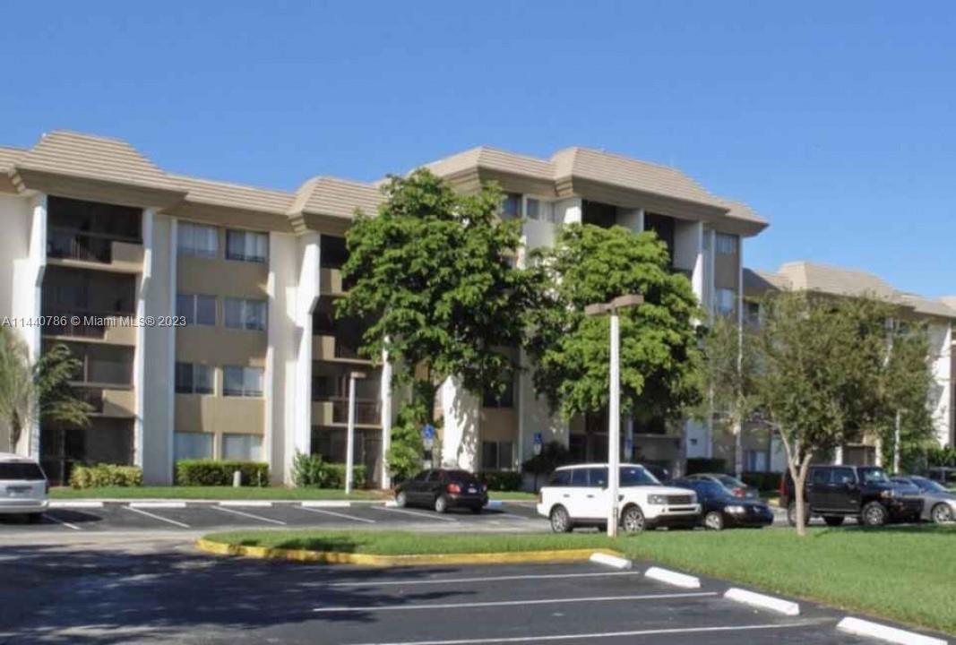 a view of a parked cars in front of a building