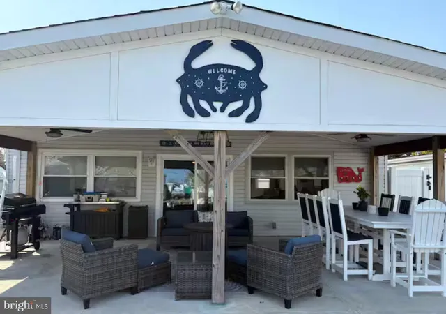 a outdoor space with furniture