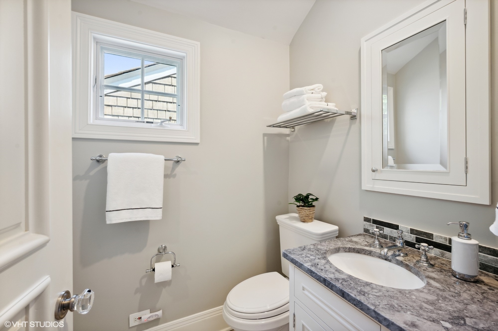 325 Richmond Road Kenilworth, IL 60043 - Photo 24 of 49 a bathroom with a granite countertop sink vanity mirror and toilet