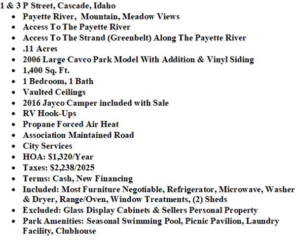 1 & 3 P Street Cascade, ID 83611 - Photo 38 of 38 Information Page