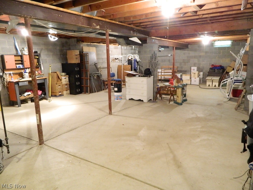 7580 Maple Grove Road Chesterland, OH 44026 - Photo 28 of 35 Unfinished Part of the Basement - Just Bring Your Ideas to Finish or Have a Large Workshop!
