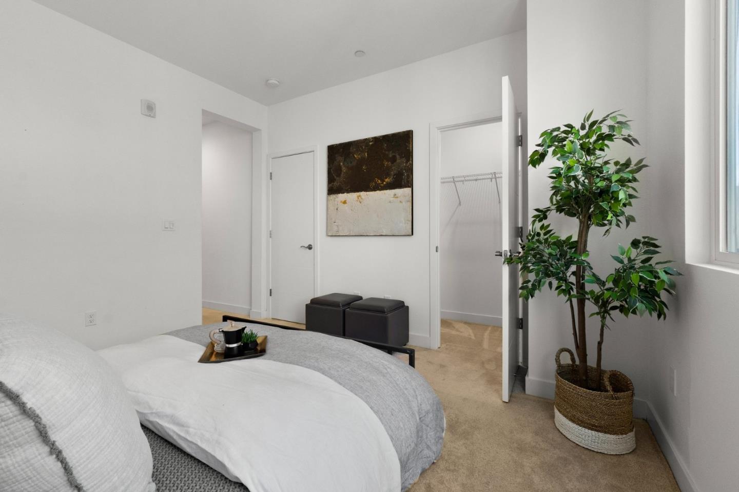 117 Uptown Circle Oakland, CA 94607 - Photo 14 of 25 a bedroom with a potted plant and a potted plant