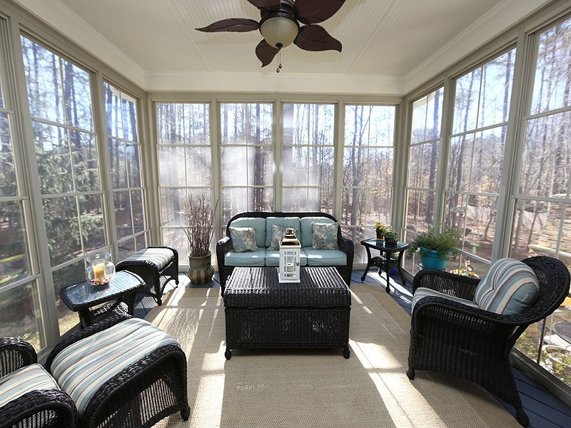 12913 Baybriar Drive Raleigh, NC 27613 - Photo 22 of 25 The owners enhanced the screened porch with the addition of Easy Breeze windows. Enjoy your time here year round. Screened Porch