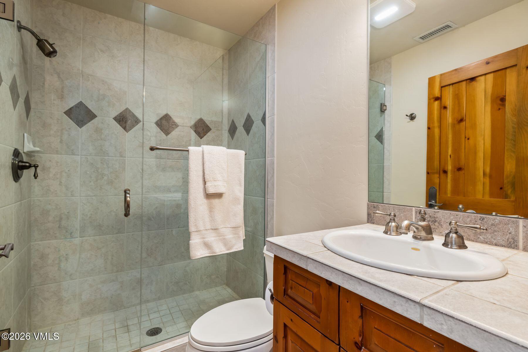 62 Elk Run Edwards, CO 81632 - Photo 32 of 43 a bathroom with a sink a toilet and shower