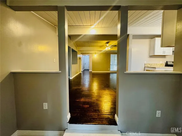 a view of a bathroom with a glass door