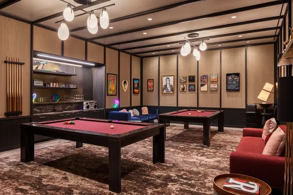 a living room with furniture