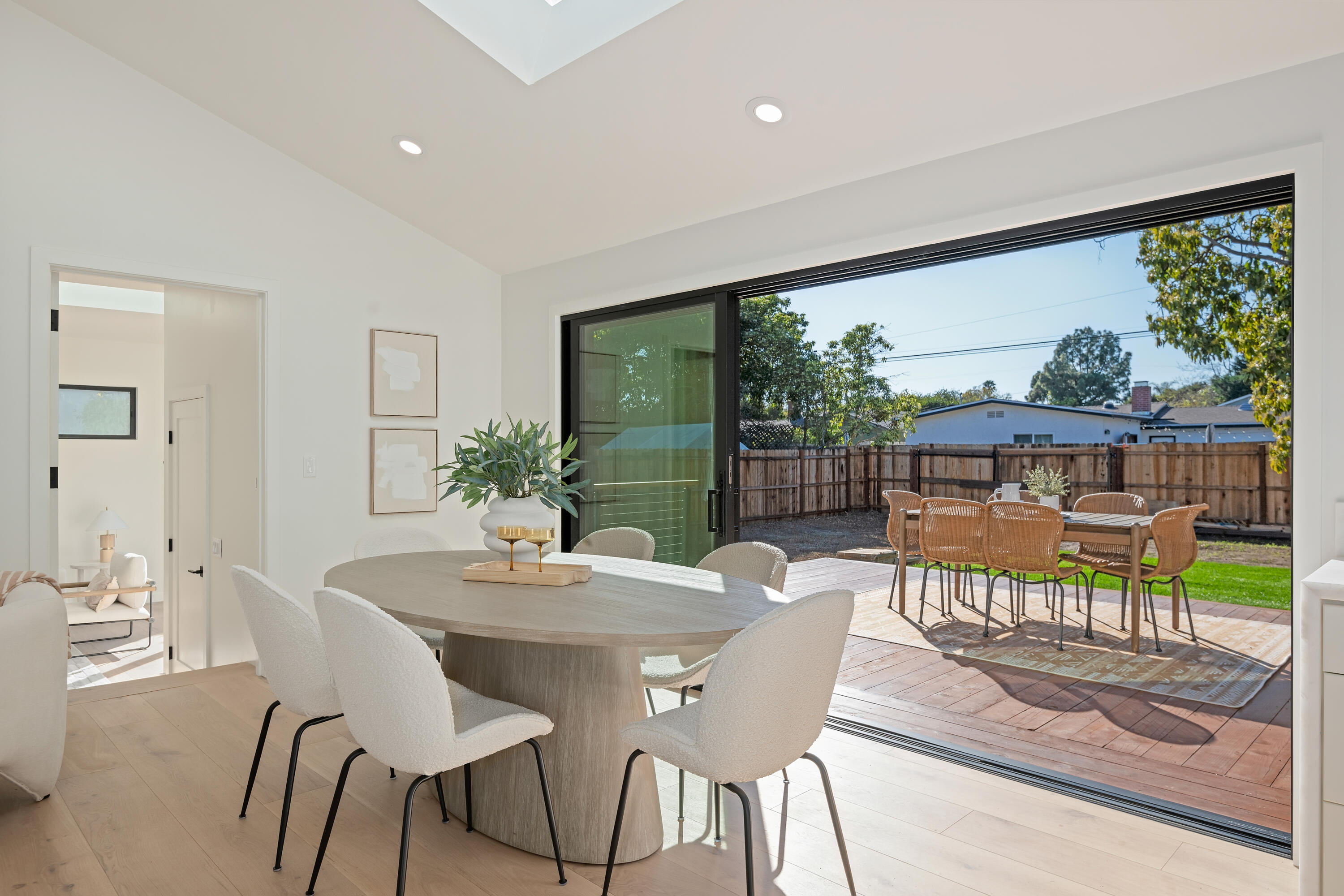 501 Northview Road Santa Barbara, CA 93105 - Photo 10 of 31 a view of a dining room with furniture wooden floor and garden view