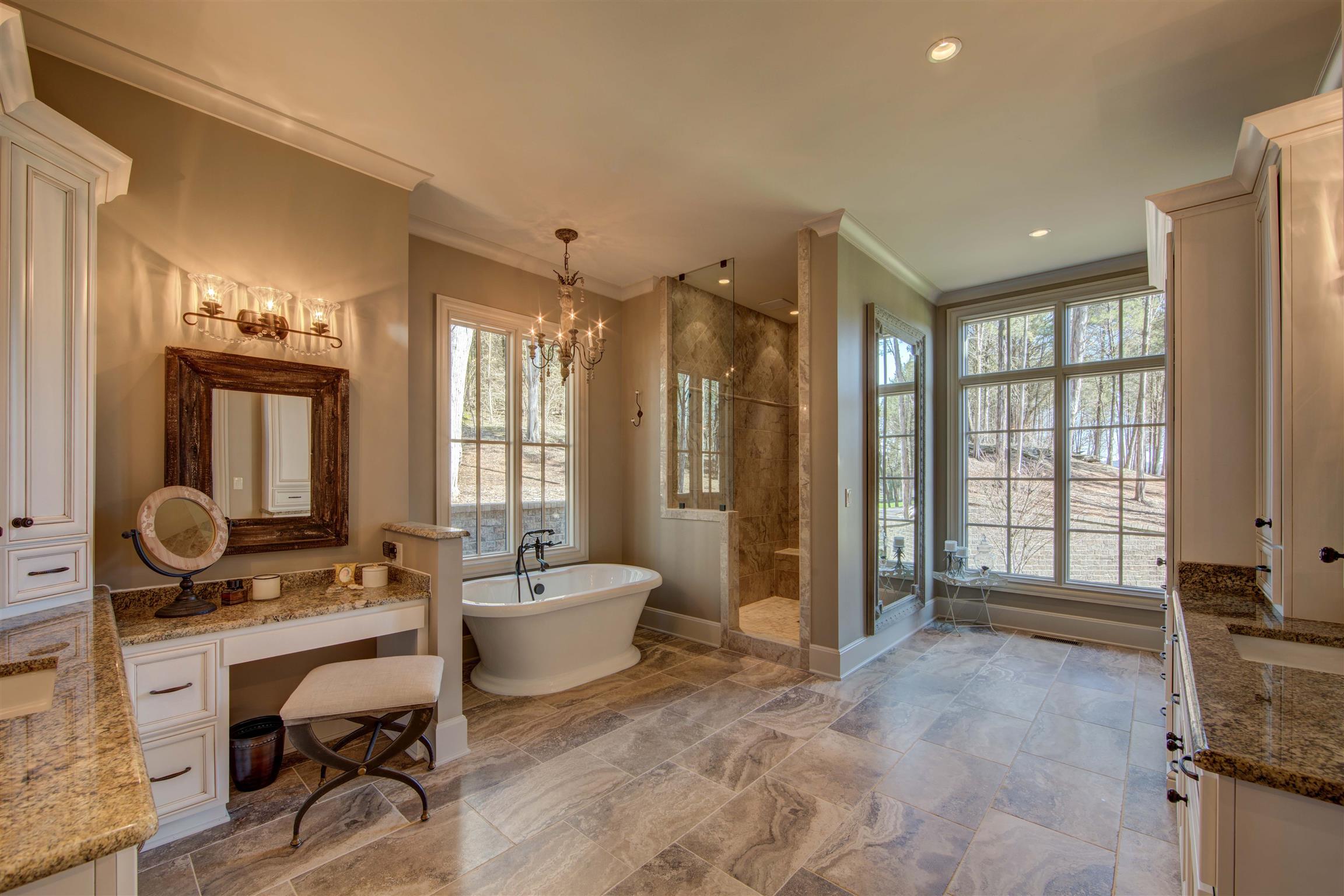 3243 Kinnard Springs Road Franklin, TN 37064 - Photo 21 of 28 Large en suite bath with tiled shower, pedestal tub, double vanities.