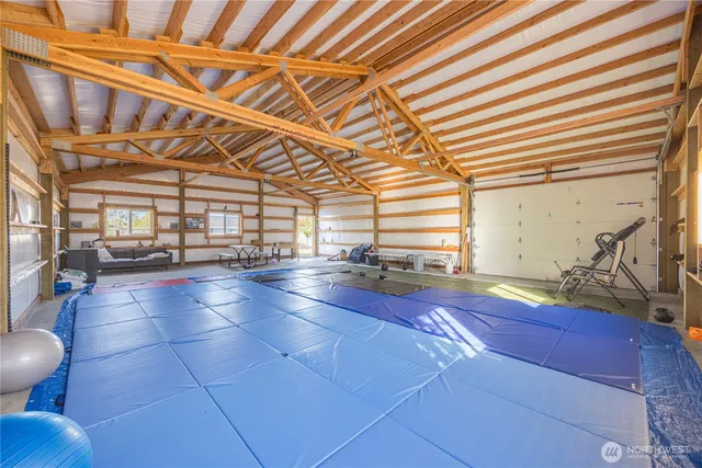 a view of room with gym equipment