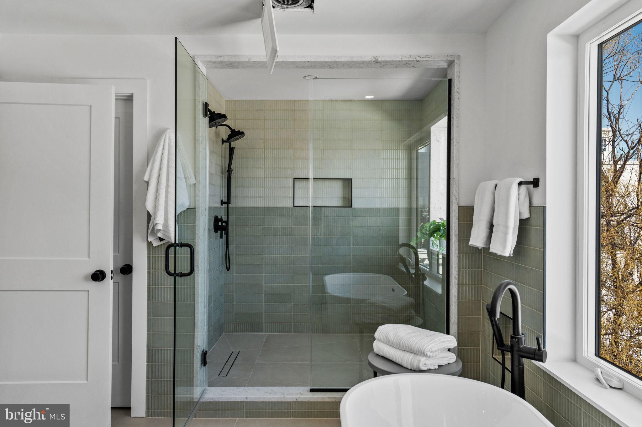 749 North Capitol Street Philadelphia, PA 19130 - Photo 50 of 61 Sleek modern bathroom with glass shower.