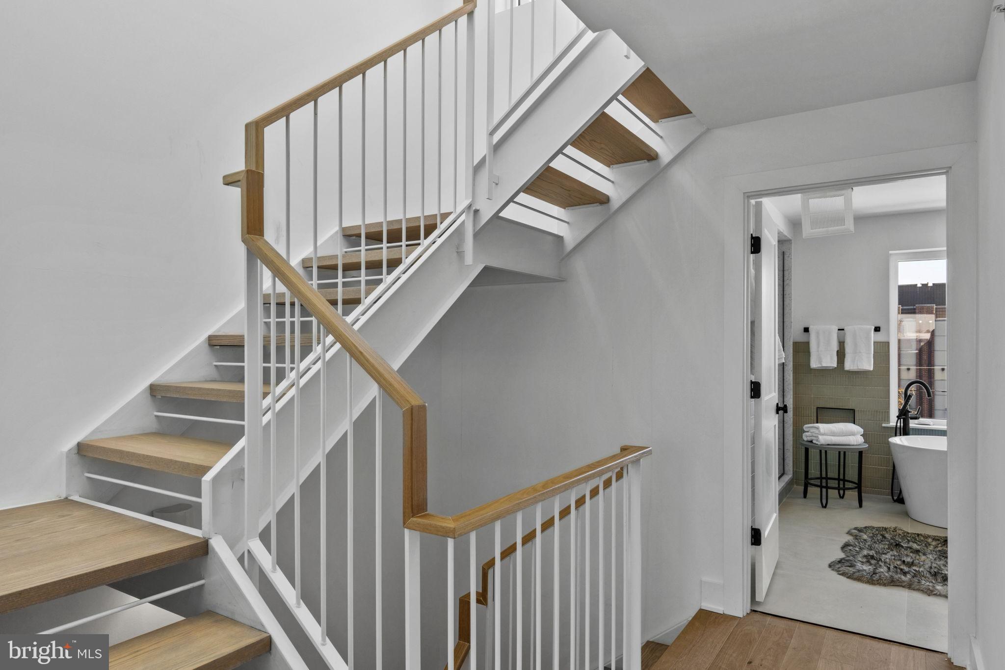 749 North Capitol Street Philadelphia, PA 19130 - Photo 53 of 61 Modern staircase leading to serene spaces.