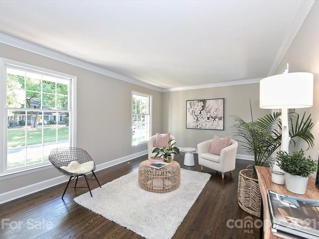 6918 Windyrush Road Charlotte, NC 28226 - Photo 3 of 26 a living room with furniture and a potted plant